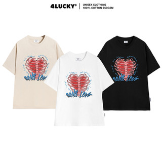 Áo thun phông rộng 4lucky 6066 tay lỡ unisex nam nữ "Bone Love" oversized local brand