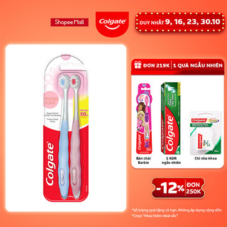 Bộ 2 bàn chải Bàn chải Colgate Cushion Clean lông chải siêu dày tạo bọt mịn