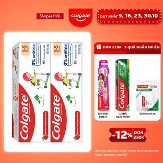 Bộ 2 Kem đánh răng Colgate Kid Free From cho bé 3-5 tuổi không chất bảo quản 80g