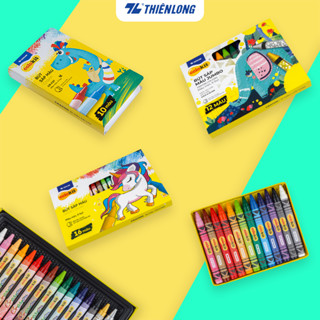 Sáp màu Thiên Long Colokit 10/12/16/18/24/36 màu mịn tươi sáng, đa dạng mẫu mã, tiêu chuẩn Châu Âu, an toàn cho bé