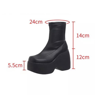 BO BÉO | (LÙI SIZE - SẴN KEM  CAO 36,39 THẤP 42)  BỐT ĐÙI B55 PLATFORM ĐẾ CAO 12CM UNISEX