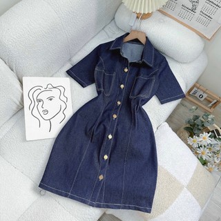 ĐẦM BODY JEANS NÚT