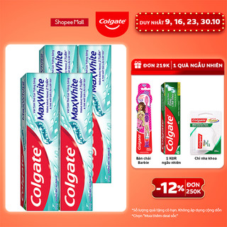 Bộ 4 Kem đánh răng Colgate MaxWhite tinh thể the mát, trắng răng trong 2 tuần