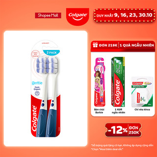 Bộ 2 Bàn chải Colgate Gentle Gum Expert lông dày siêu mềm, ôm sát nướu, giảm chảy máu
