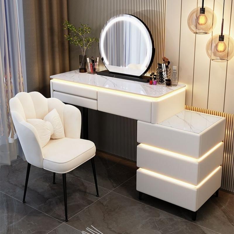 Bàn trang điểm thông minh sạc không dây loa Bluetooth màu trắng led nhẹ nhàng quý phái SANG TRỌNG và lịch lãm