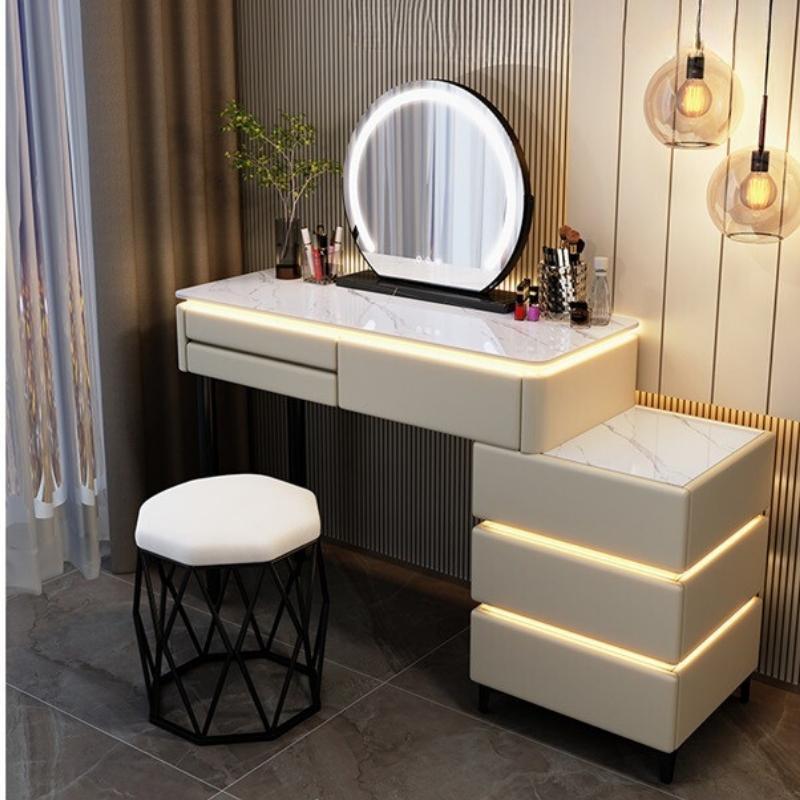 Bàn trang điểm thông minh sạc không dây loa Bluetooth màu trắng led nhẹ nhàng quý phái SANG TRỌNG và lịch lãm