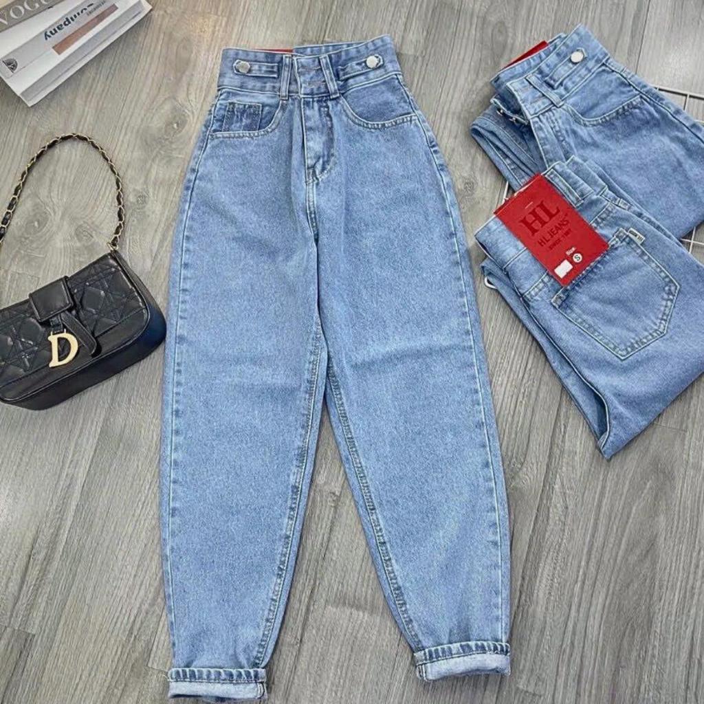 Quần Baggy Nữ Đai Quần Siêu Xinh - Quần Jean Lưng Cao Phong Cách Thoải Mái Kiểu Dáng Basic