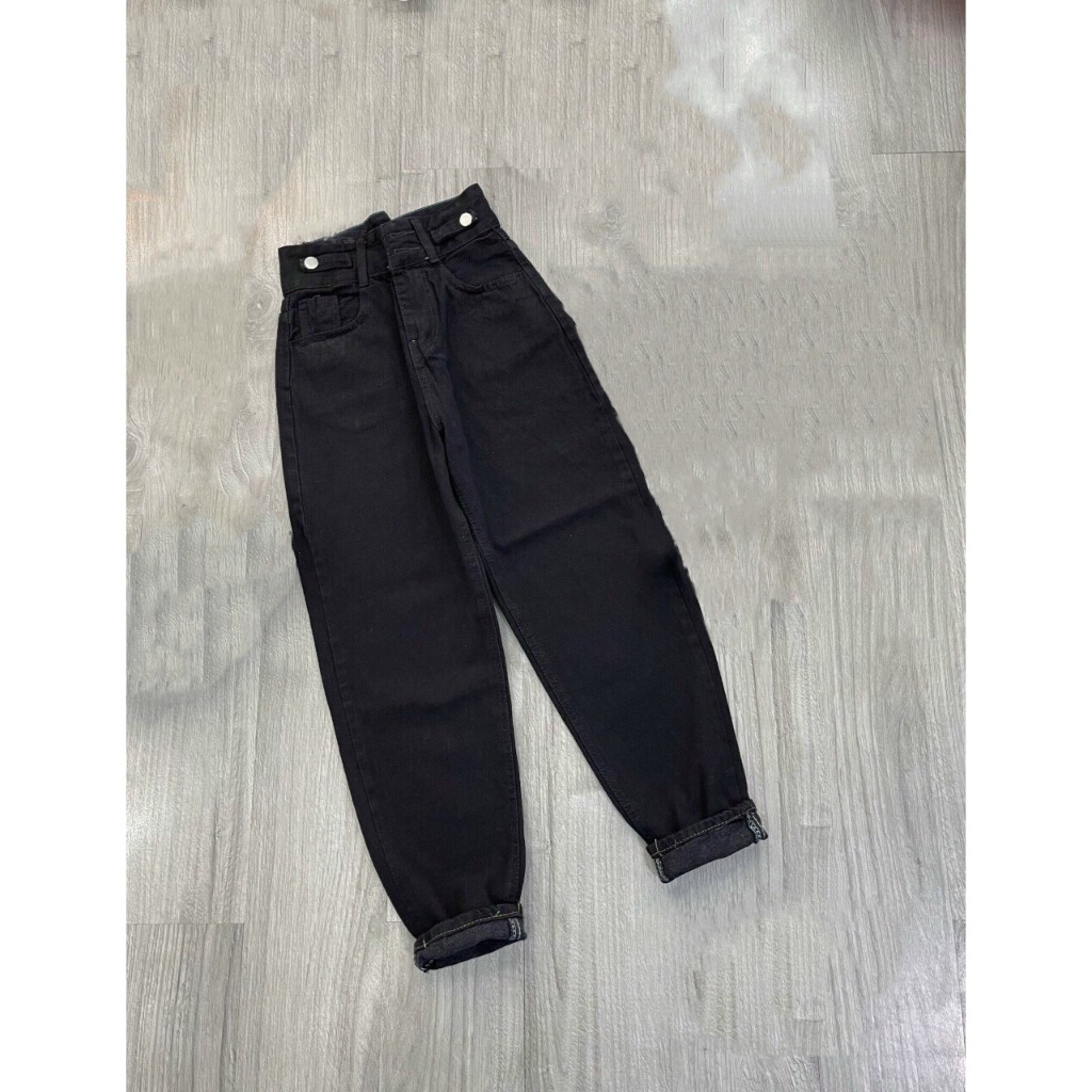 Quần Baggy Nữ Đai Quần Siêu Xinh - Quần Jean Lưng Cao Phong Cách Thoải Mái Kiểu Dáng Basic