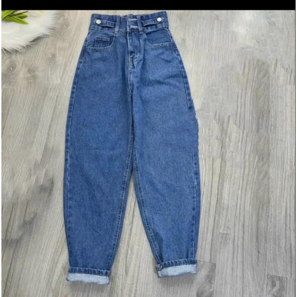 Quần Baggy Nữ Đai Quần Siêu Xinh - Quần Jean Lưng Cao Phong Cách Thoải Mái Kiểu Dáng Basic