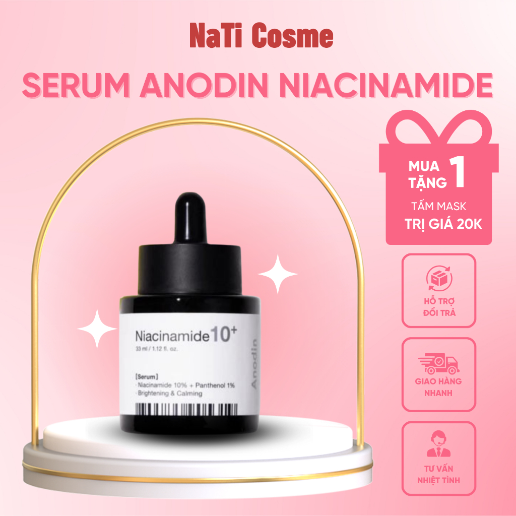 Serum Anodin Niacinamide 10 Plus Thu Nhỏ Lỗ Chân Lông Giúp Da Trắng Sáng Đều Màu 30ml