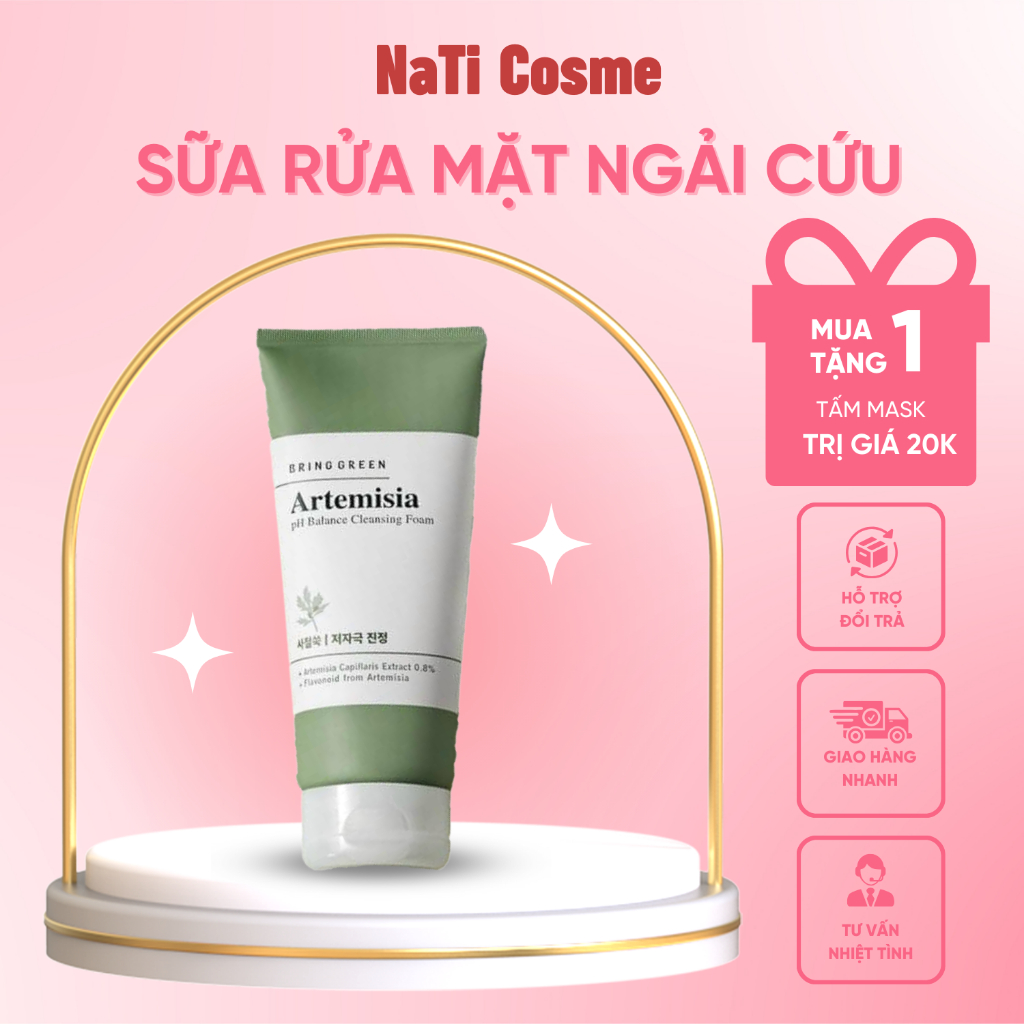 Sữa Rửa Mặt Ngải Cứu BRING GREEN Làm Dịu Da Cân Bằng Độ Ẩm Làm Sạch Bụi Bẩn 150ml