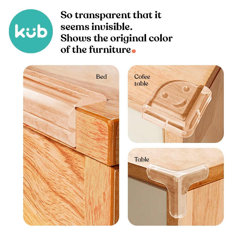 Bộ bảo vệ góc cạnh bàn ghế bằng nhựa PVC mềm trong suốt KUB cho bé