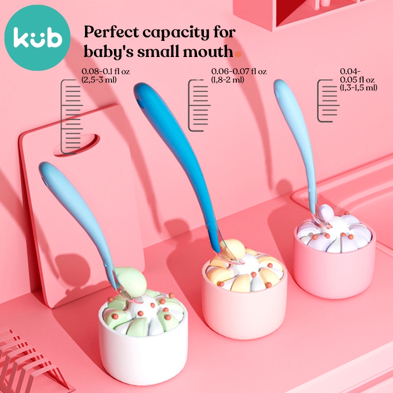 Thìa ăn dặm silicon mềm KUB không chứa BPA cho bé