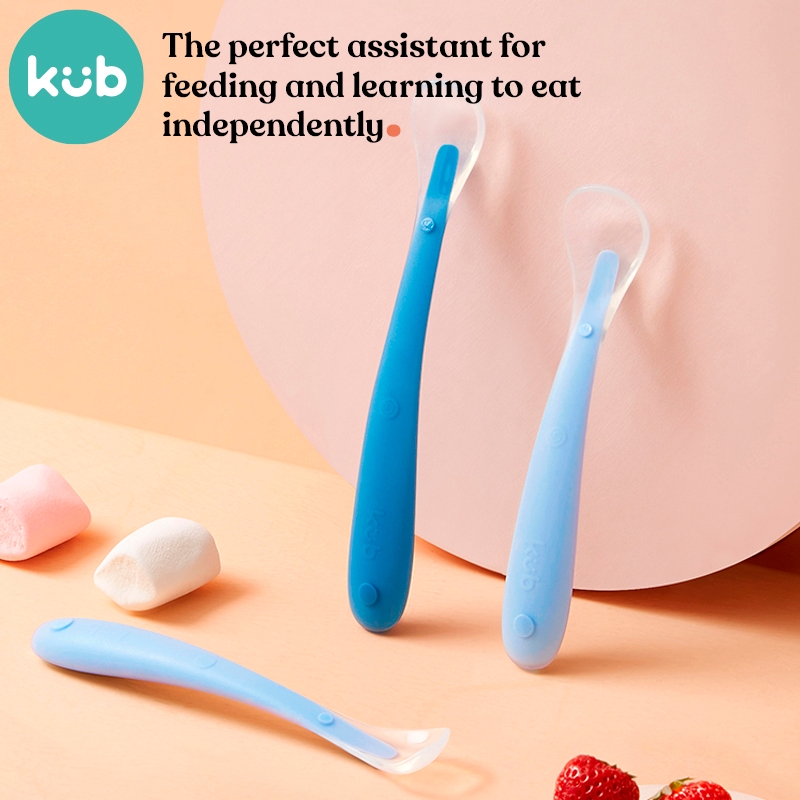 Thìa ăn dặm silicon mềm KUB không chứa BPA cho bé