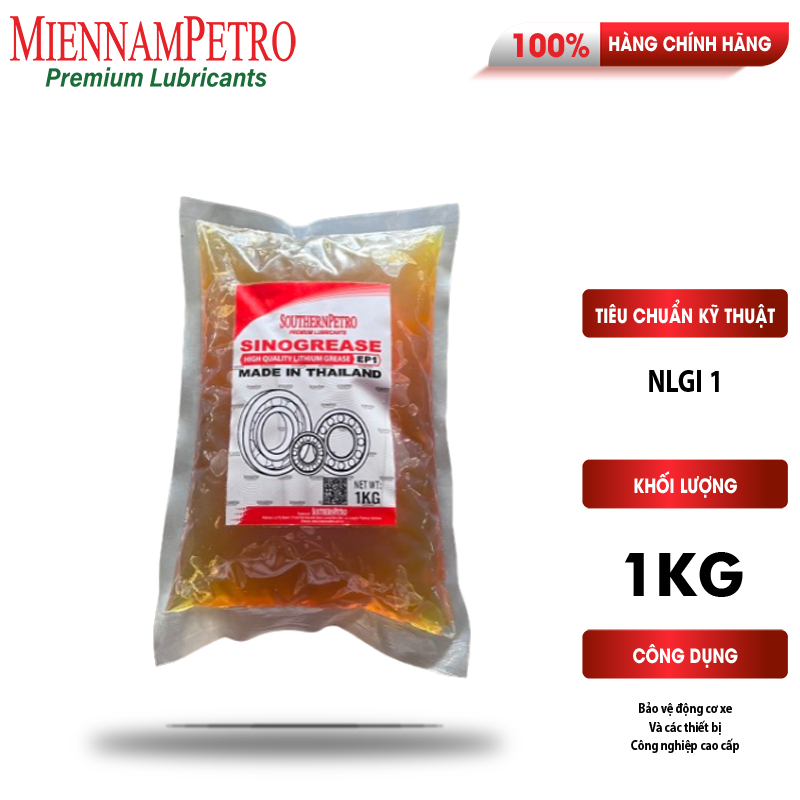 Mỡ Bôi Trơn MiennamPetro Sinogrease Lithium EP1 NLGI 1 1KG Bảo Vệ Ô Tô Công Nghiệp Cao Cấp