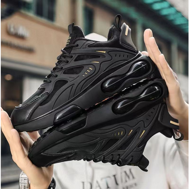 - Giày thể thao sneaker nam full black 2 bản phối new 2023 B9