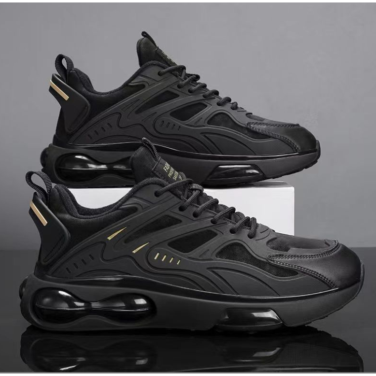 - Giày thể thao sneaker nam full black 2 bản phối new 2023 B9