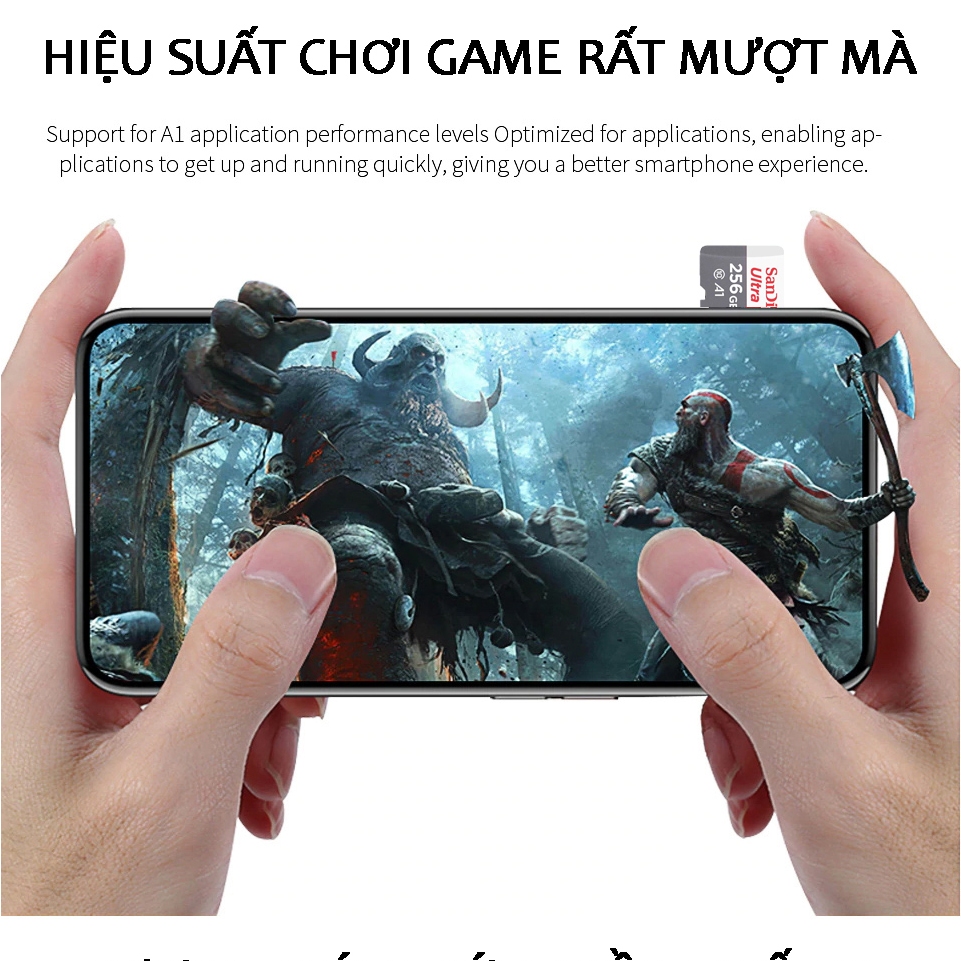 Thẻ nhớ MicroSDHC 512GB/256GB/128GB 100MB/s Tương thích với điện thoại di động Android, ios, máy chơi game