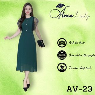 Đầm trung niên bigsize AMALADY AV-23 từ 48-75kg thiết kế sang trọng, Đầm tặng mẹ, Đầm dự tiệc  [ AMALADY ]