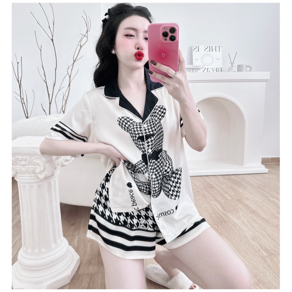 Bộ đùi nữ bigsize dưới 70kg mặc nhà thoải mái dễ thương vải lụa latin loại 1 mịn mát MY STORE