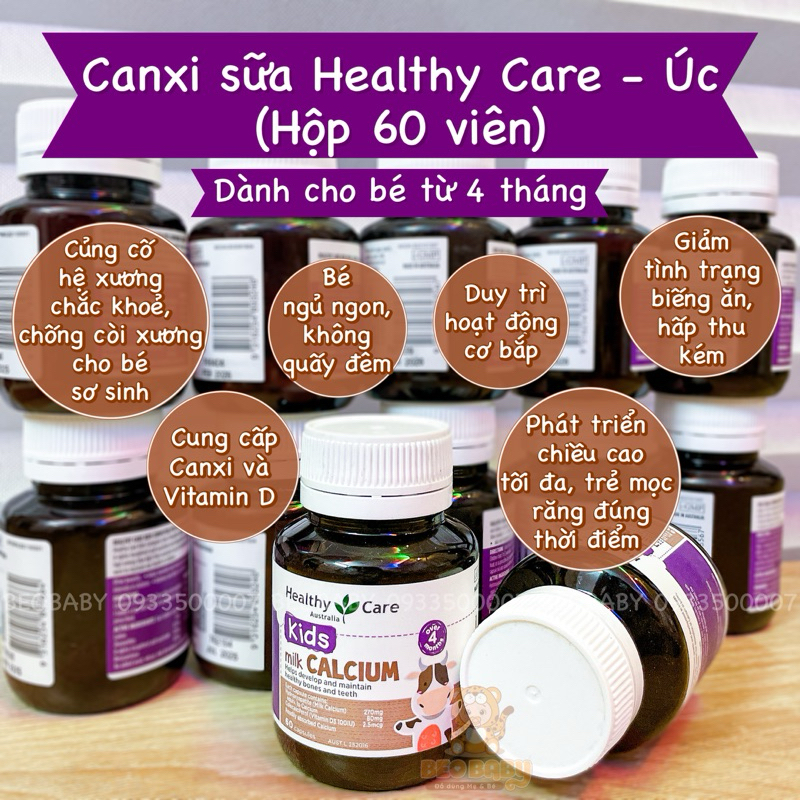 Combo Canxi Sữa/ DHA Chanh Healthy Care  Cho Bé Từ 4 Tháng  -  Úc