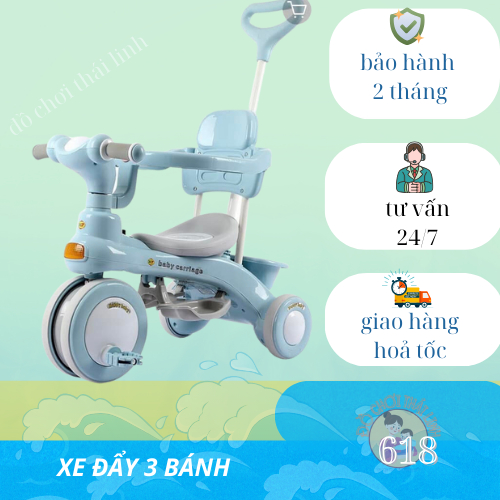 XE ĐẨY CHO BÉ -XE ĐẨY EM BÉ CAO CẤP 618 CÓ NHẠC VÀ ĐÈN