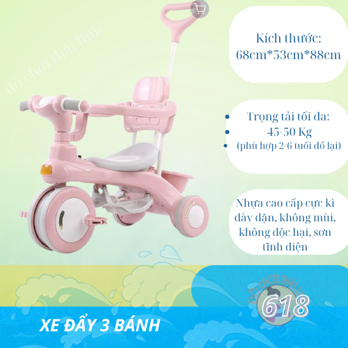 XE ĐẨY CHO BÉ -XE ĐẨY EM BÉ CAO CẤP 618 CÓ NHẠC VÀ ĐÈN