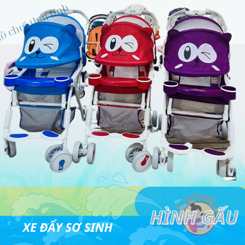 XE ĐẨY VỪA NẰM VỪA NGỒI CHO BÉ HÌNH MẮT GẤU ĐÁNG YÊU