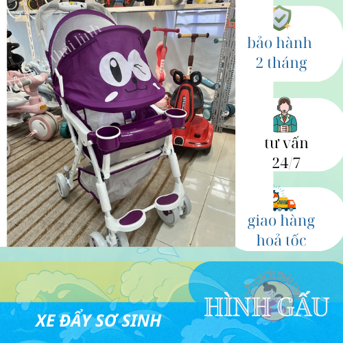 XE ĐẨY VỪA NẰM VỪA NGỒI CHO BÉ HÌNH MẮT GẤU ĐÁNG YÊU