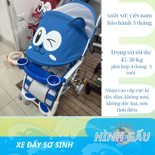 XE ĐẨY VỪA NẰM VỪA NGỒI CHO BÉ HÌNH MẮT GẤU ĐÁNG YÊU