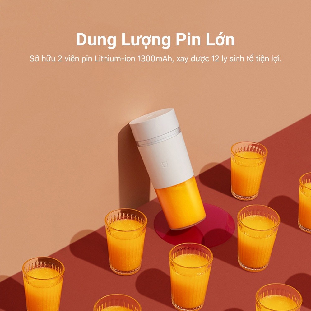 Máy xay sinh tố cầm tay Xiaomi Mijia MJZZB01PL Gen 2 đa năng dung tích 300ml - Hàng chính hãng