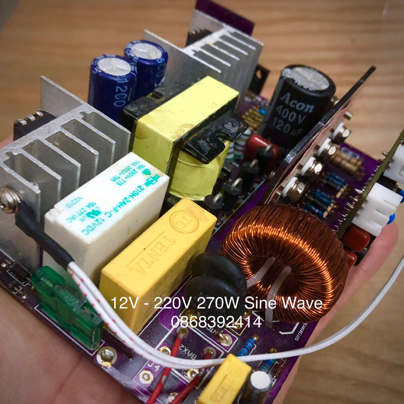 Mạch inverter 12V lên 220V 270W SINE CHUẨN