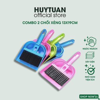 Combo 2 bộ chổi xẻng mini nhựa quét bụi hốt rác 13x19cm dùng văn phòng, vệ sinh bàn phím, máy tính, bàn thờ, tủ, góc kệ