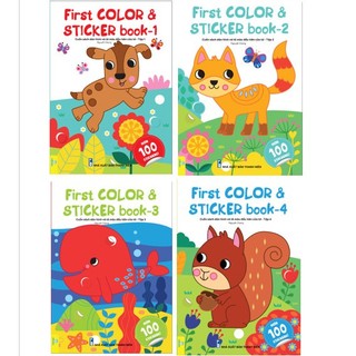 Sách - Bộ 4 Cuốn First Color & Sticker Book - Cuốn Sách Dán Hình Và Tô Màu Đầu Tiên Của Tớ - ndbooks
