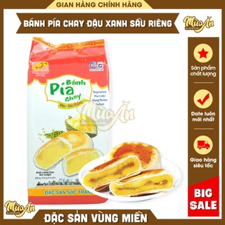 Bánh pía đậu xanh sầu riêng chay 500g Tân Huê Viên,Bánh pía truyền thống không trứng Sóc Trăng