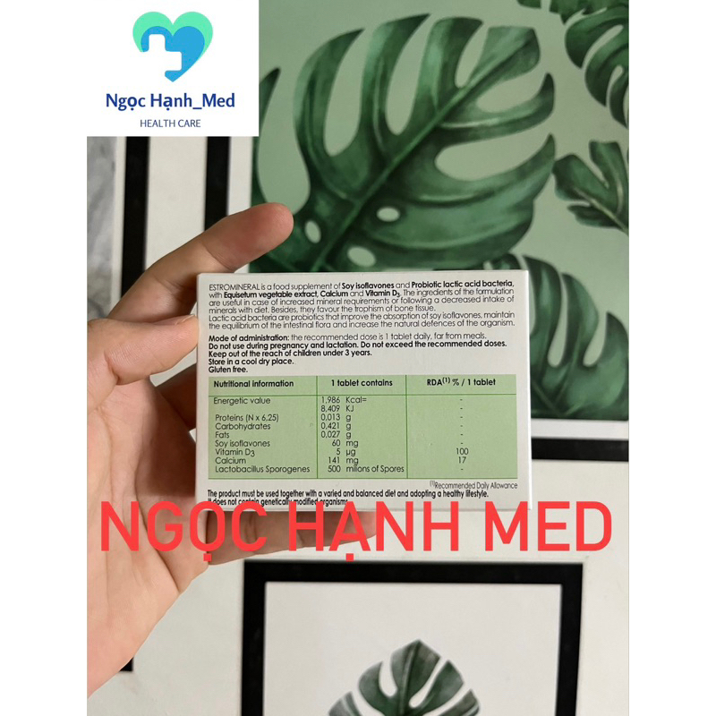 Estromineral Viên uống cải thiện chứng tiền mãn kinh hộp 30 viên