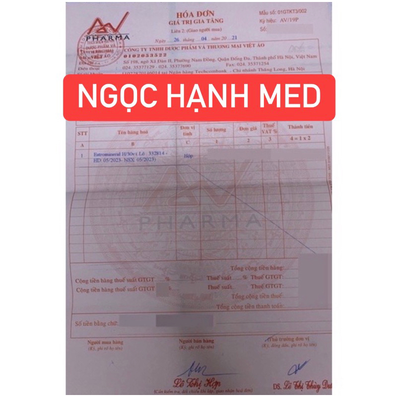 Estromineral Viên uống cải thiện chứng tiền mãn kinh hộp 30 viên