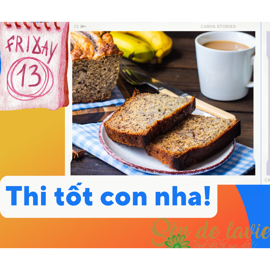 Combo Bánh Chuối Bột Nguyên Cám gồm Bột trộn sẵn, nguyên liệu và vật dụng làm bánh chuối- Banana Bread