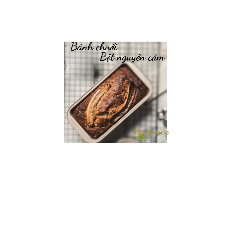 Combo Bánh Chuối Bột Nguyên Cám gồm Bột trộn sẵn, nguyên liệu và vật dụng làm bánh chuối- Banana Bread