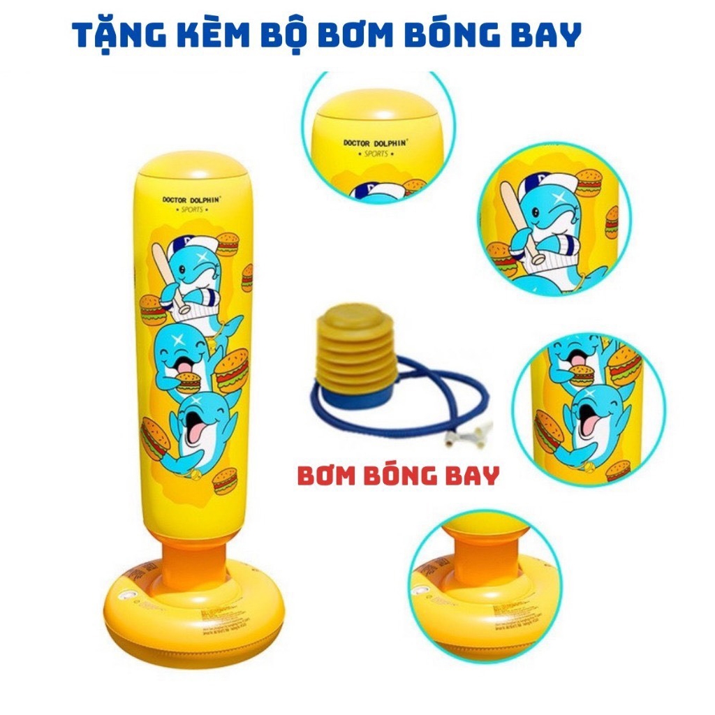 Trụ boxing luyện tập thể thao, vận động thô cho bé