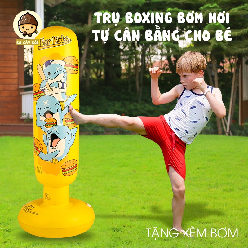 Trụ boxing luyện tập thể thao, vận động thô cho bé
