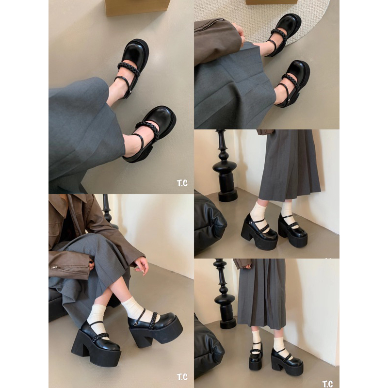 Giày lolita đế đúp gót trụ 11p mai phương bùi