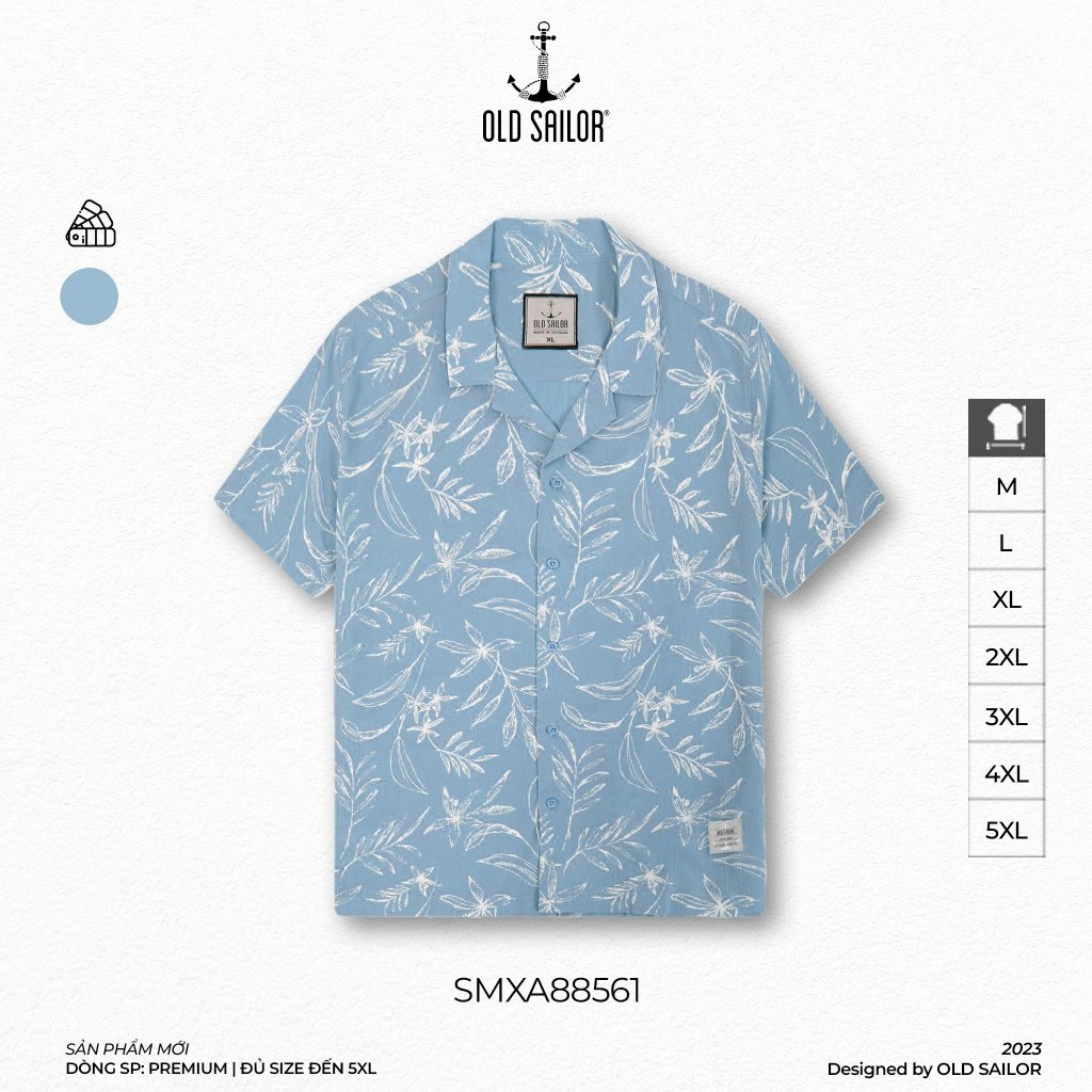 Áo sơ mi coban vải sợi tre Old Sailor - Blue - SMXA88561 - xanh - Big Size Upto 5XL