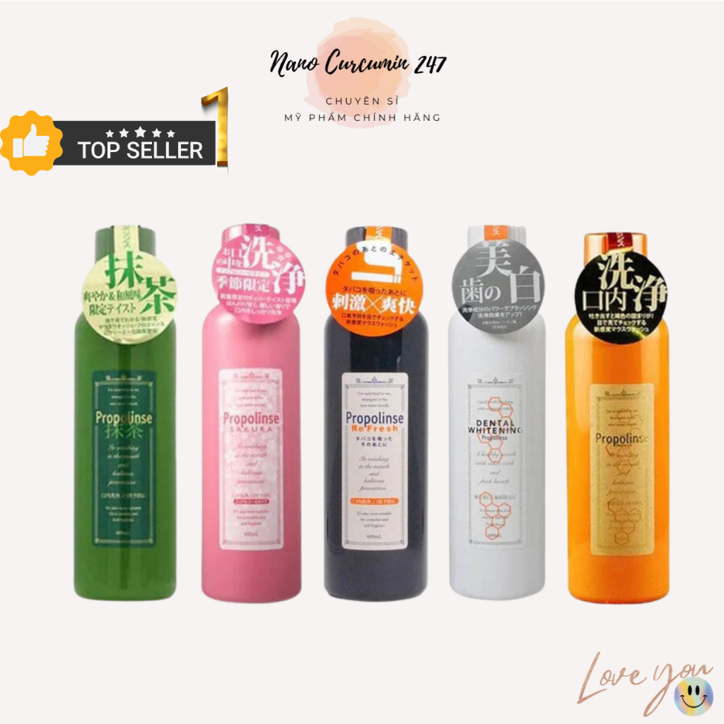 Nước Súc Miệng Trắng Răng Từ Thảo Mộc Tự Nhiên Nhật Bản Propolinse - Nước Súc Miệng Triết Xuất Trà Xanh