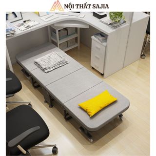 Giường ngủ đơn gấp gọn SAJIA với mặt đệm chống xẹp lún có bánh xe di động - C64 F68