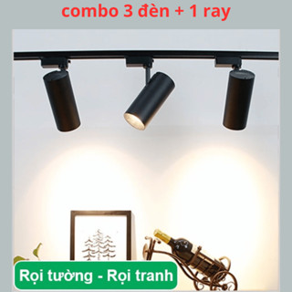 Combo 3 Đèn Rọi Ray 20w+1Thanh Ray 1m, Đèn Rọi Ống Bơ Trang Trí Cửa Hàng ,Quán Cà Phê