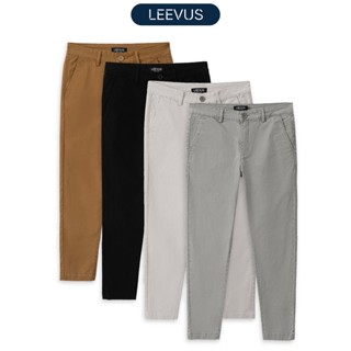 [TẶNG HỘP CHO ĐƠN TỪ 499K] Quần kaki nam 4 màu Basic LEEVUS đơn giản, dáng âu, ôm vừa vặn, co giãn QD01