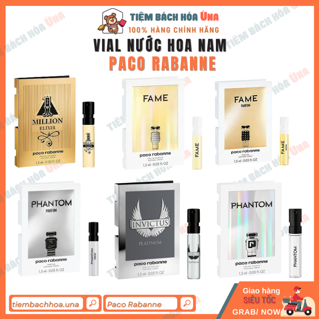 Vial, mẫu thử nước hoa nam, nữ Paco Rabann 1 Million Elixir EDP - Tiệm bách hóa Ú na