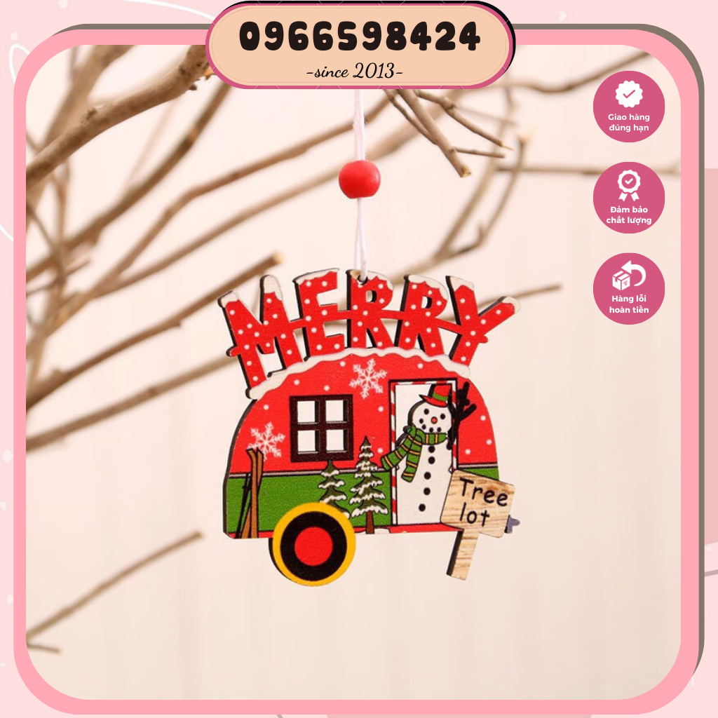 Tấm gỗ nhiều hình treo trang trí noel, tấm gỗ treo trang trí nhà cửa, cây thông giáng sinh