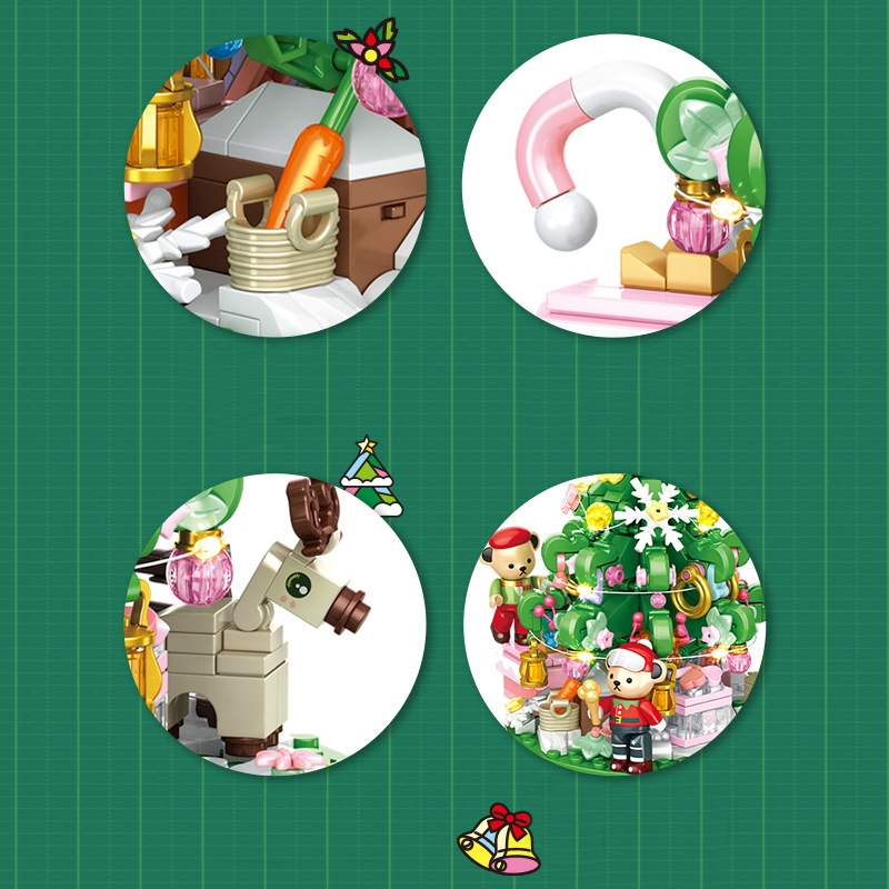 Đồ Chơi Lắp Ráp LEGO Mô Hình Hộp Nhạc Cây Thông Noel Giáng Sinh Merry Christmas 881305 Với 300+ PCS Tặng 3 Chú Gấu